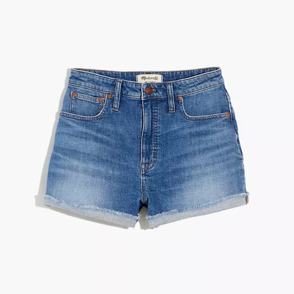 Madewell curvy high rise denim shorts in lavista wash